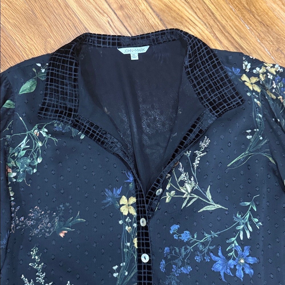 John Mark Dark Floral Long Sleeve Dress - Picture 3 of 4